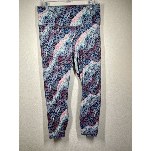 fabletics pureluxe leggings XXL  Pastel Leopard Print Animal Yoga Pants Pockets - Picture 1 of 9